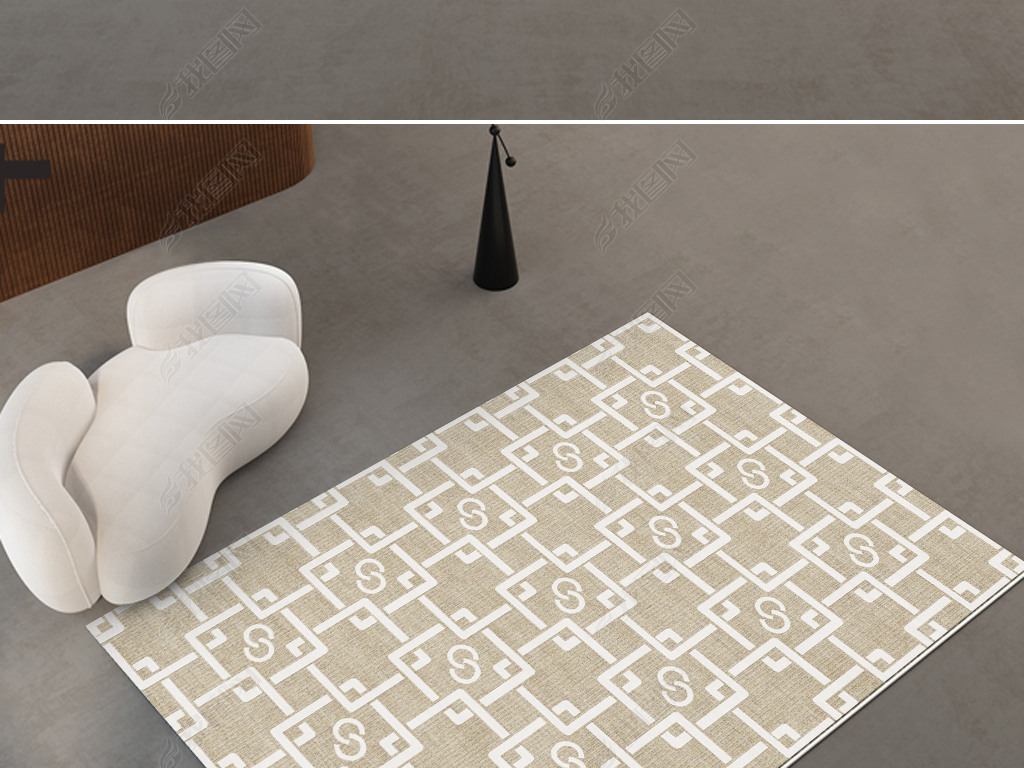 现代简约几何艺术地毯地垫图案设计