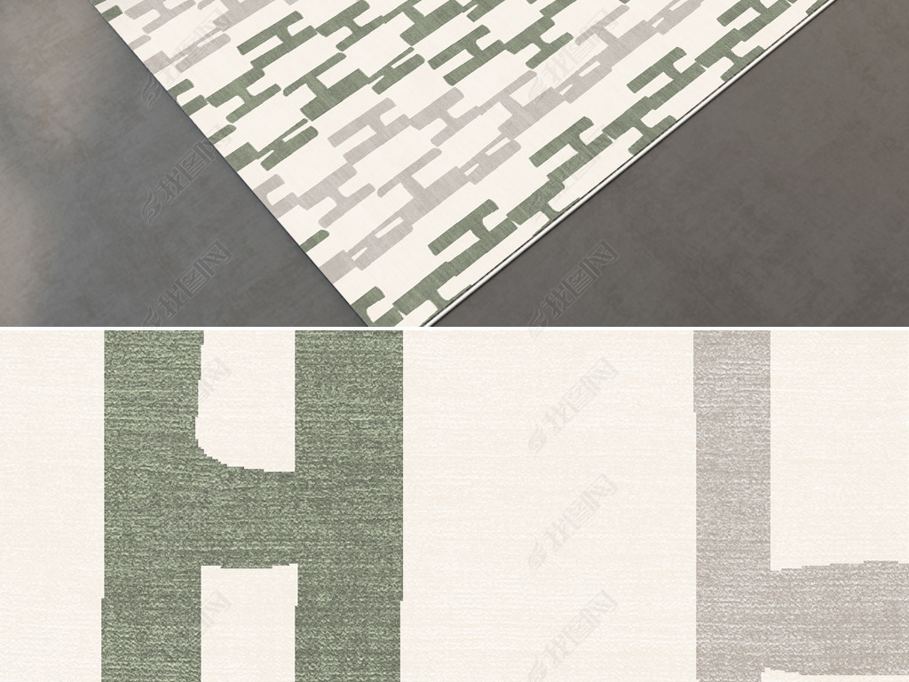 现代简约抽象几何艺术地毯地垫图案设计