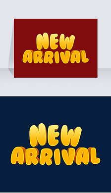 卡通英文字体艺术字|新品上市英文newarrival促销立体字