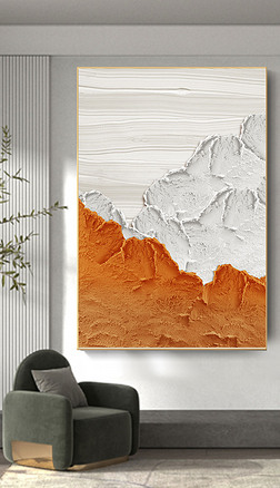 手绘肌理油画立体抽象客厅装饰轻奢大幅落地画6
