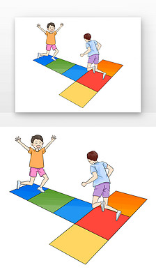 童年游戏跳方格子