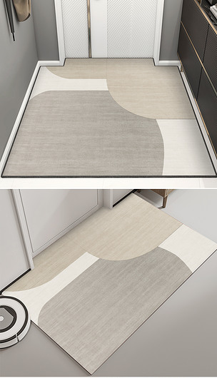 现代简约几何侘寂风地毯地垫进门地垫门口垫