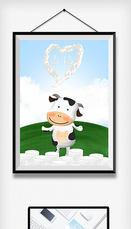 手绘国际牛奶日商业插画