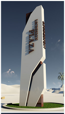 大气地产商场广场导视标识系统精神堡垒