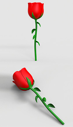 3D玫瑰花模型（附FBX+OBJ格式）