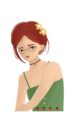 卡通女孩人物插画