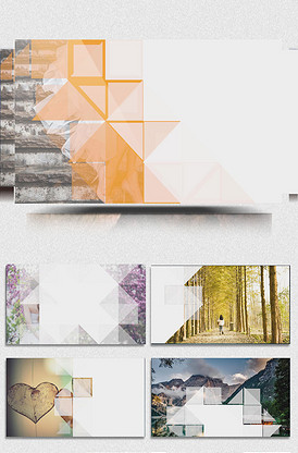 时尚动感三角形遮罩图片转场PR模板