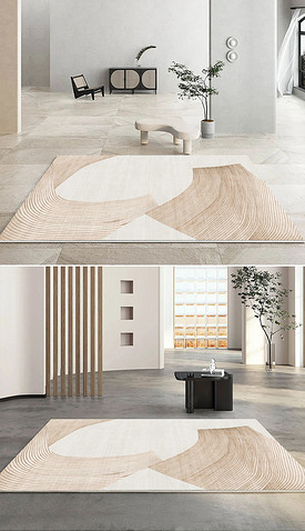 现代简约北欧轻奢条纹抽象创意极简客厅地毯地垫