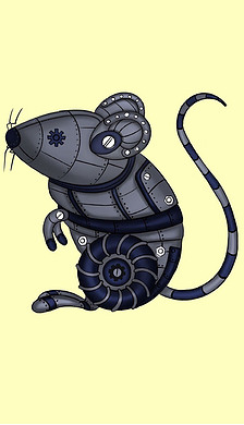 插画机械老鼠