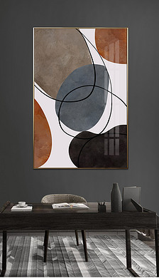 简约油画色块抽象画装饰画