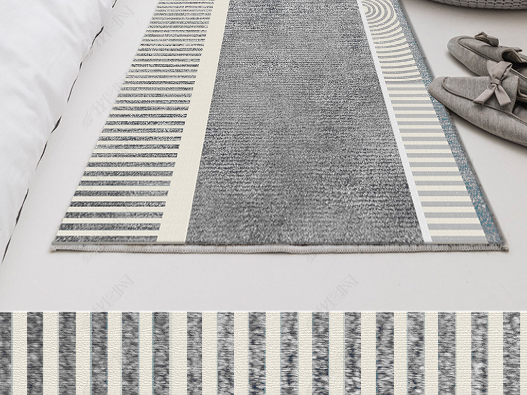 现代北欧ins轻奢几何抽象床边毯地毯地垫图案