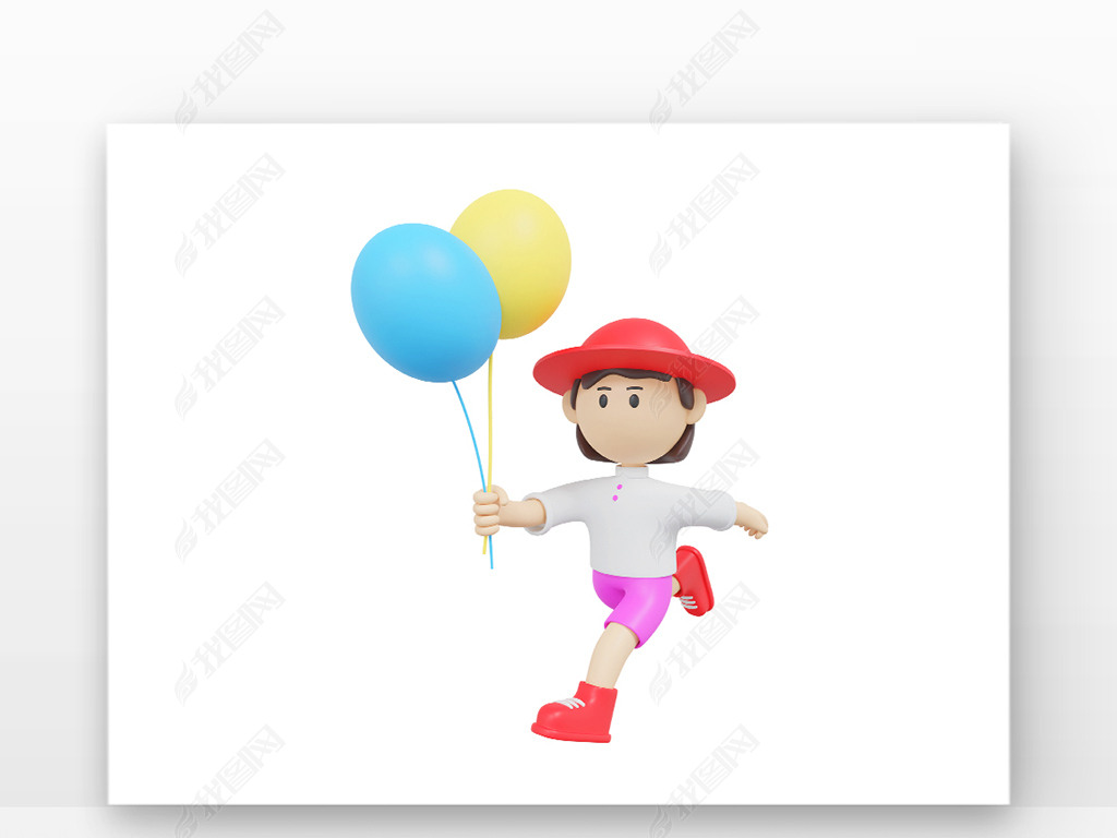 可爱儿童女孩手拿气球