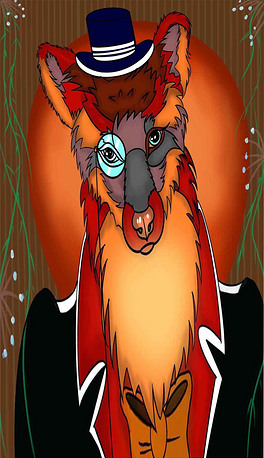 插画卡通动物狗博士