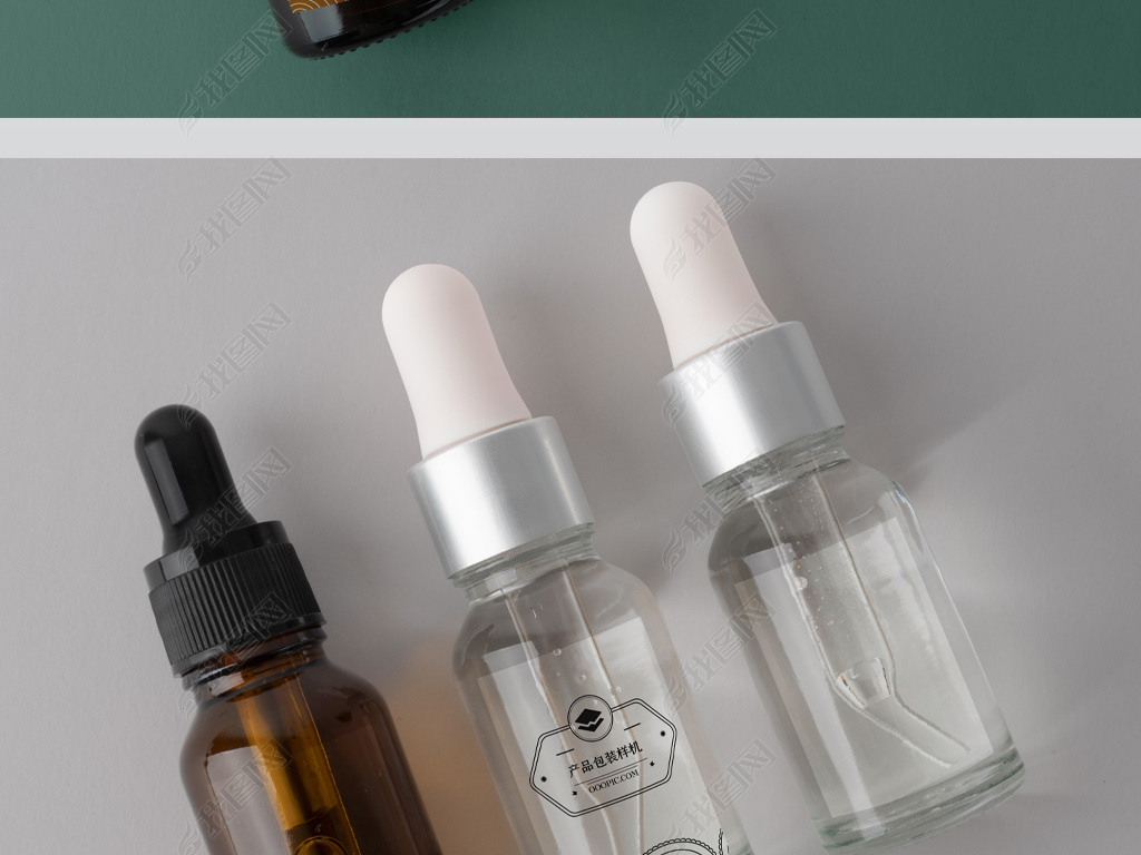 透明玻璃滴管瓶精油瓶护肤品化妆品瓶子样机A3