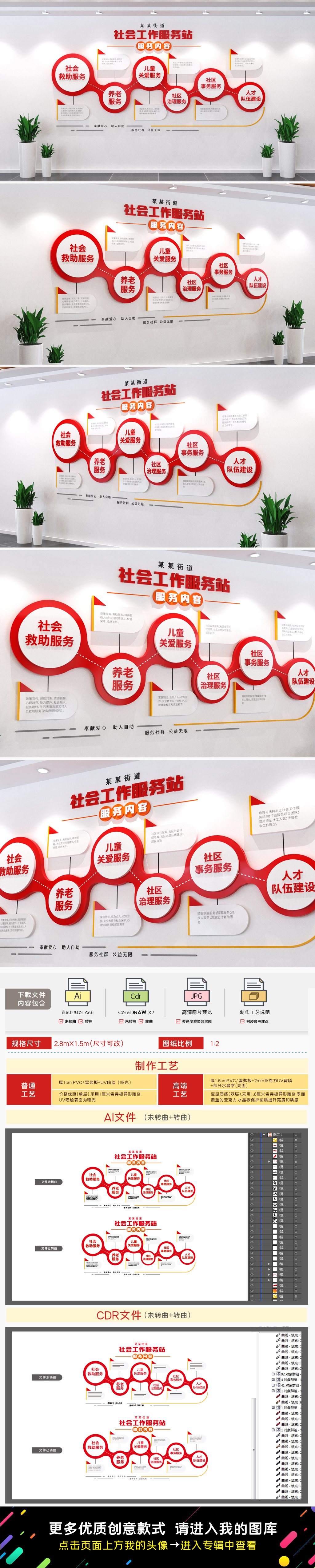 社会工作服务中心文化墙社工站文化墙