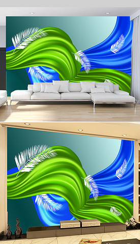3D立体丝绸绸段飘带客厅电视背景墙