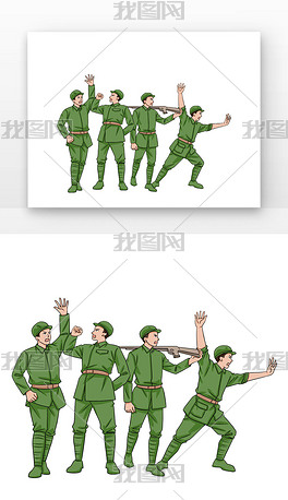 军人党政红色人物剪影