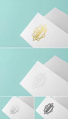 银字艺术字样机|特种纸logo烫金烫银凹凸工艺样机8