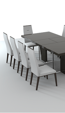 C4D模型高光亮漆延展长餐桌和桌椅