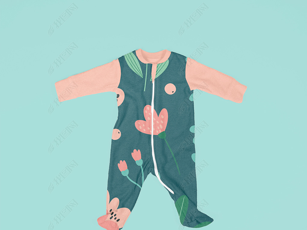 8款婴儿连体裤图案设计效果图样机