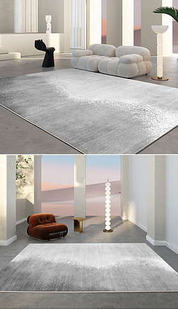 现代简约灰色抽象水墨艺术地毯地垫图案设计