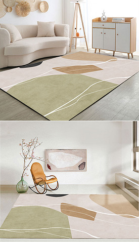 莫兰迪抽象几何北欧风地毯卧室房间地垫床边毯