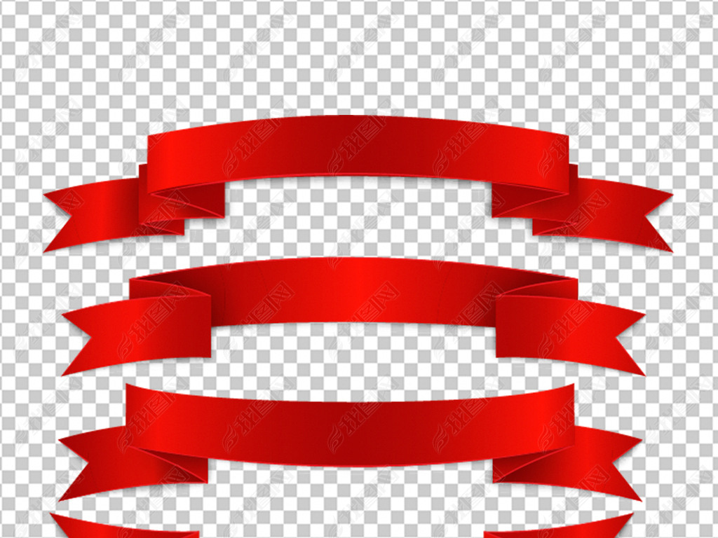 矢量红色丝带飘带文本框标题框促销元素