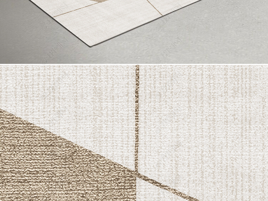 现代简约几何侘寂风客厅卧室地毯地垫图案设计