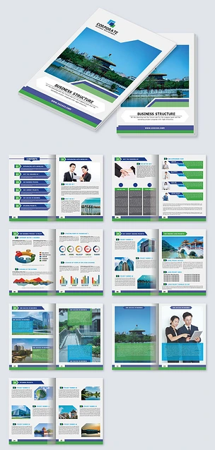 绿色清新互联网科技公司简介画册cdr设计模板