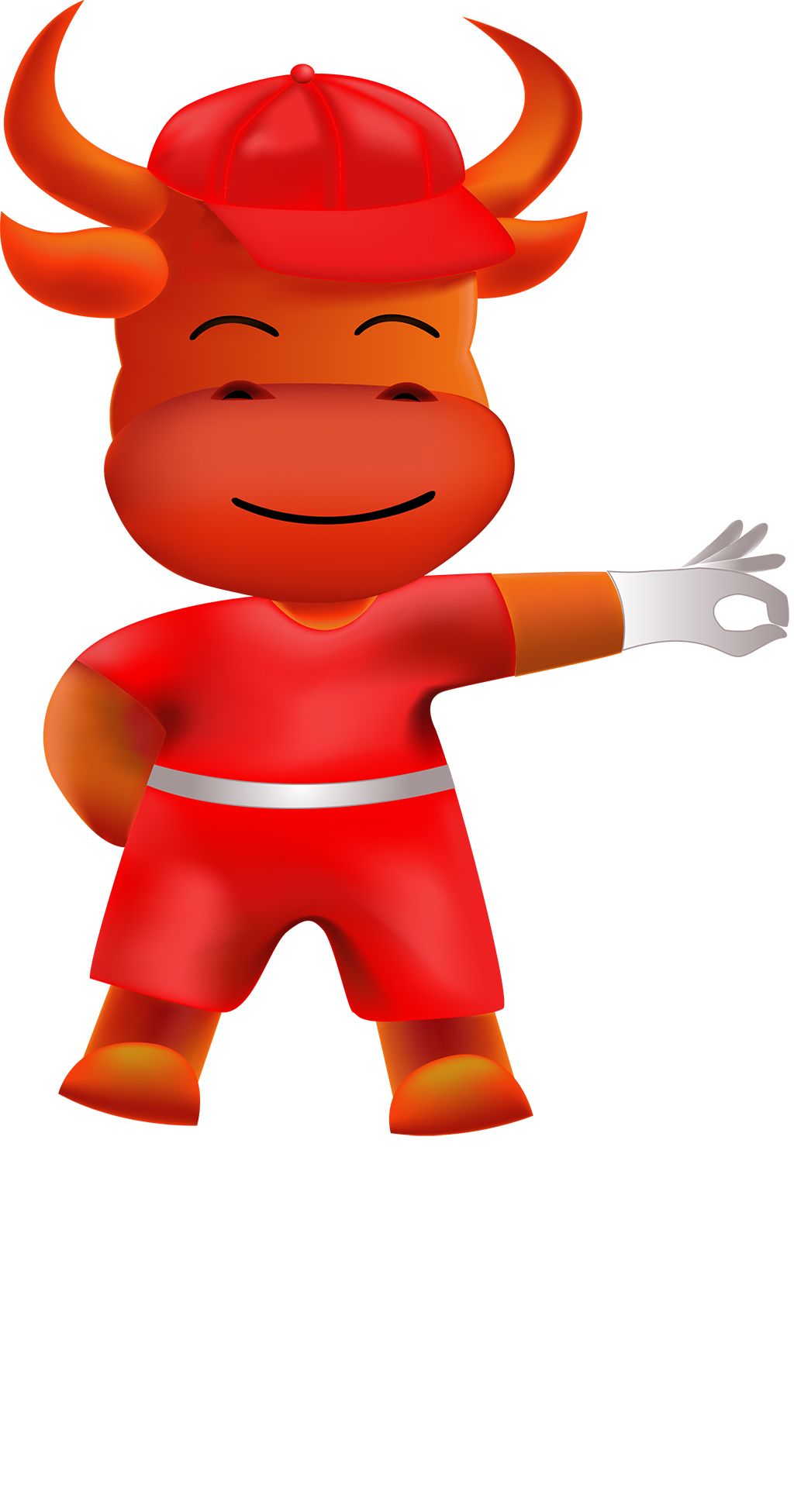 红色卡通牛牛