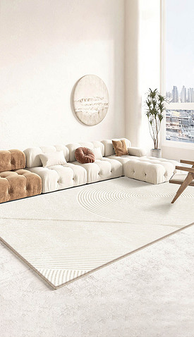 日式轻奢宅寂简约抽象条纹床边客厅玄关地毯地垫