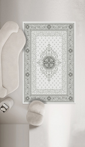 灰色地毯北欧极简花纹地毯挂毯床边毯