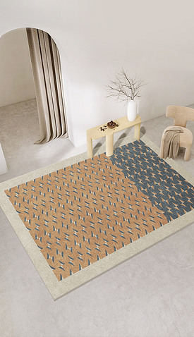 抽象简约几何拼花图案艺术床边毯客厅地毯地垫