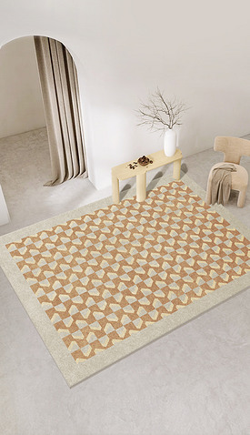 现代简约几何线条拼花图案客厅地毯床边毯地垫