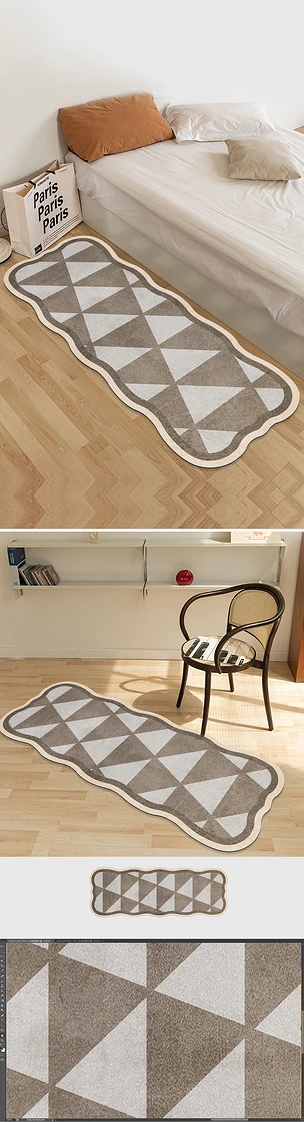 现代简约ins异形几何抽象卧室地毯酒店地毯