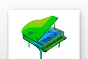 酸性风格乐器c4d钢琴元素