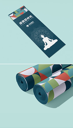 多款瑜伽垫图案设计定制logo展示效果图样机