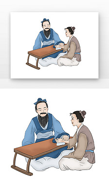 中医熬药免抠元素|把脉问诊中国医师节中医古风