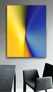 深浅对比装饰画|惊鸿一蹩难忘的春色抽象黄蓝对比色彩装饰画