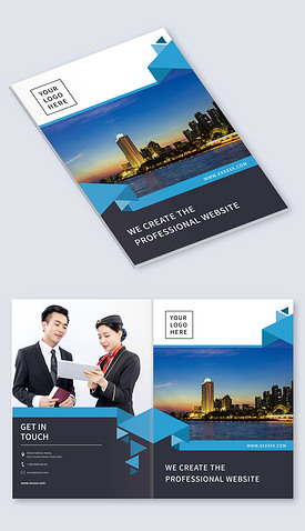 高端创意大气地产金融科技画册封面ID设计模板