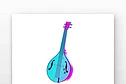 C4D酸性乐器班卓琴蓝紫色