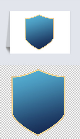 蓝色渐变盾牌护盾安全防护免扣元素