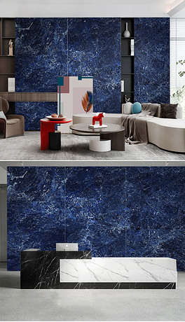 蓝色大理石背景墙