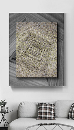 金丝网格遮罩抽象几何中西合璧新艺术装饰画