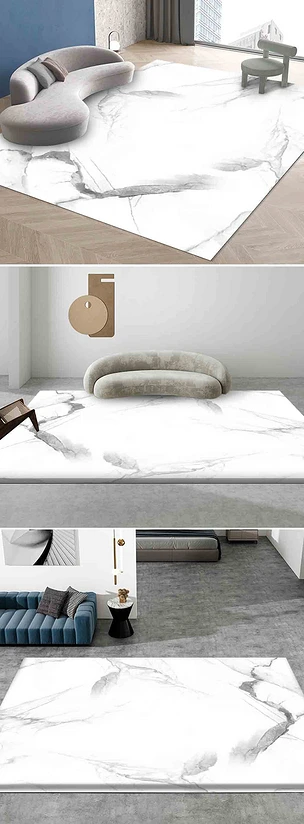 现代简约侘寂风抽象大理石纹理客厅地毯进门地垫