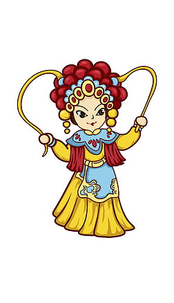 粤剧人物插画元素