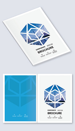 蓝色科技金融建筑地产企业画册indd设计模板