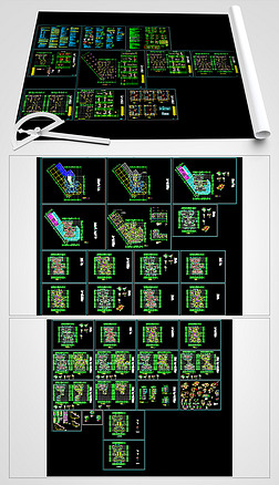 参考cad图库|商业建筑物结构施工图参考cad图纸