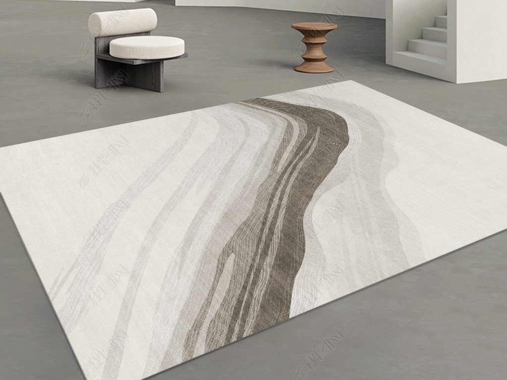 现代简约抽象山脉艺术地毯地垫图案设计