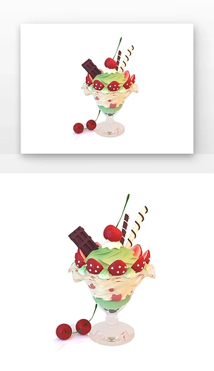 3D美食夏季美食冰激凌